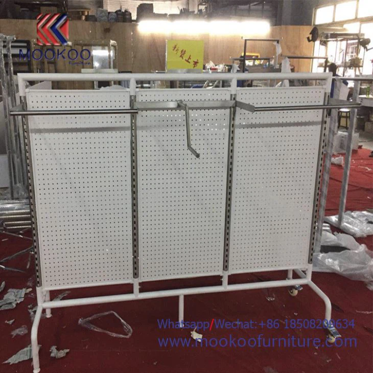 White And Black Stainless Steel H&M Garment And Accessories Clothing Display Racks Combination For Clothing Store
