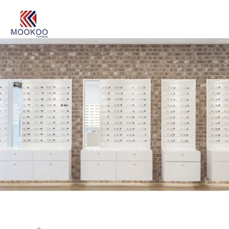 High Quality Retail White Optical Display Cabinet Eyewear Showcase