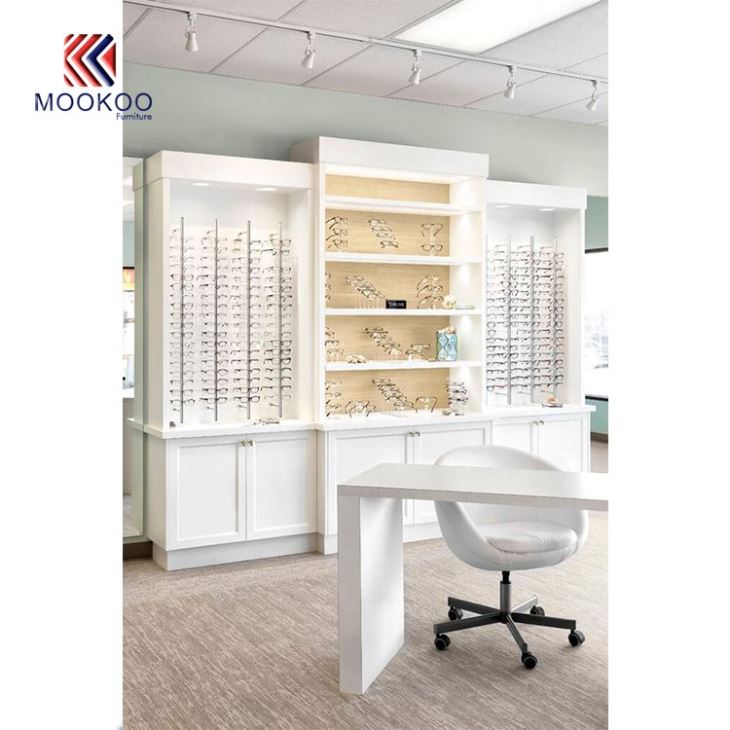 High Quality Retail White Optical Display Cabinet Eyewear Showcase