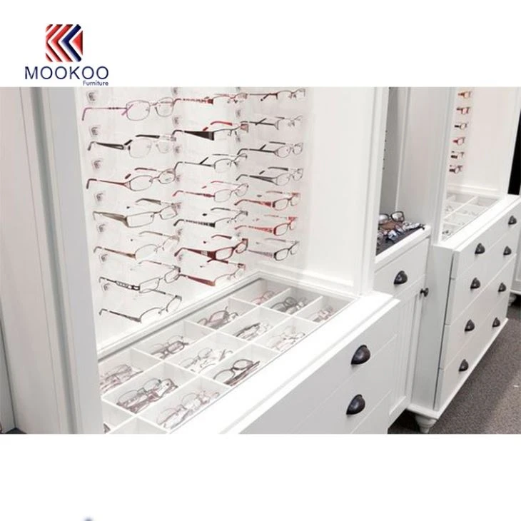 High Quality Retail White Optical Display Cabinet Eyewear Showcase
