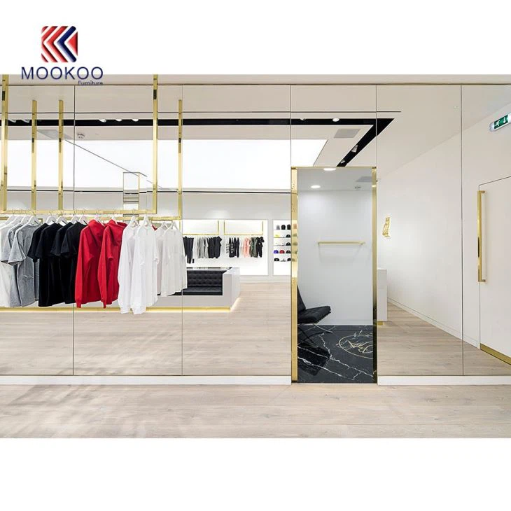 Custom High Level Decoration Ladi Clothes Display Shop Furniture With Lights From China