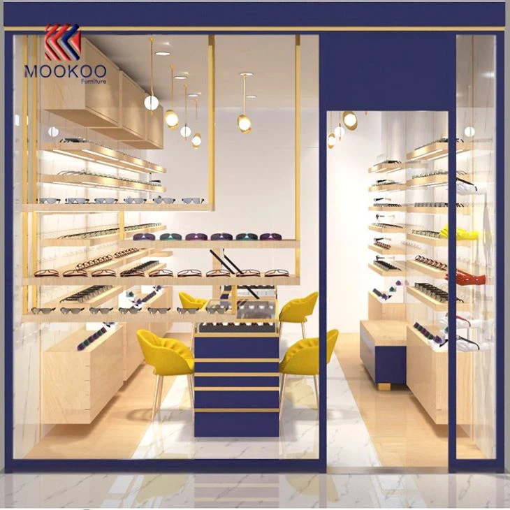 Customized Morden Sunglasses Shop Showcase Eyewear Display Wall Optical Furniture Design