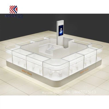 Prilagođeni bijeli nakit s izložbenim izlogom kioska